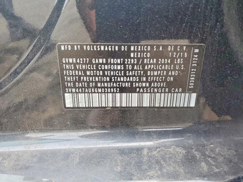 Aukcja sprzedaży 2016 Volkswagen Gti, vin: 3VW447AU6GM038952, numer aukcji: 62436756