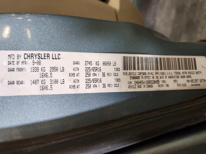 62993646 :رقم المزاد ، 2A8HR54189R528499 vin ، 2009 Chrysler Town & Country مزاد بيع
