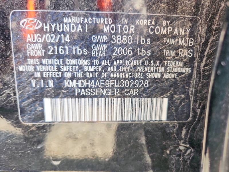 63174406 :رقم المزاد ، KMHDH4AE9FU302928 vin ، 2015 Hyundai Elantra مزاد بيع