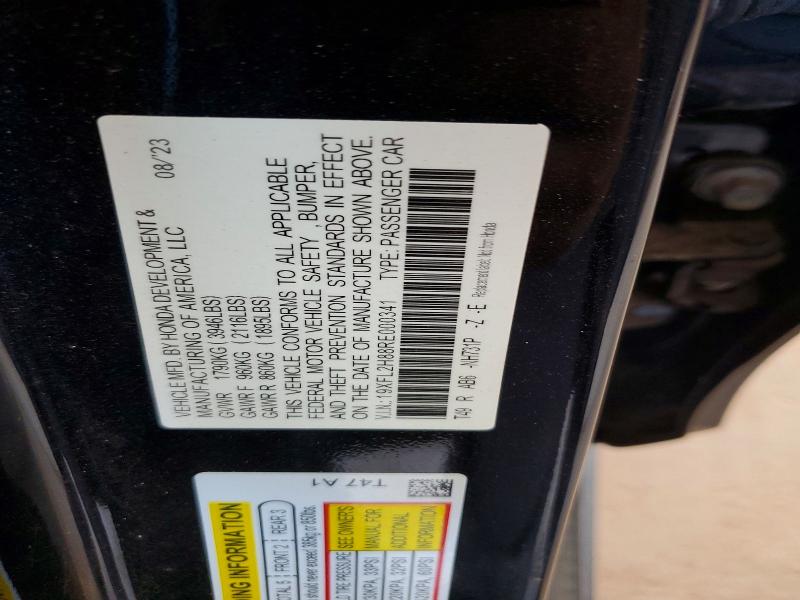 2024 Honda Civic მანქანა იყიდება აუქციონზე, vin: 19XFL2H88RE000341, აუქციონის ნომერი: 60145706