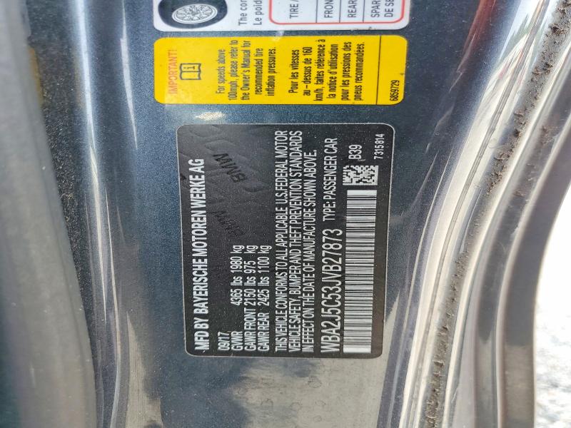 Aukcja sprzedaży 2018 Bmw M240i, vin: WBA2J5C53JVB27873, numer aukcji: 61794366