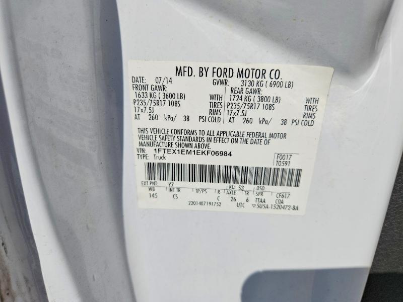 Aukcja sprzedaży 2014 Ford F150, vin: 1FTEX1EM1EKF06984, numer aukcji: 58939076