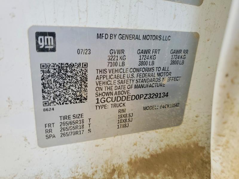 Продажа на аукционе авто 2023 Chevrolet Silverado, vin: 1GCUDDED0PZ329134, номер лота: 60676956