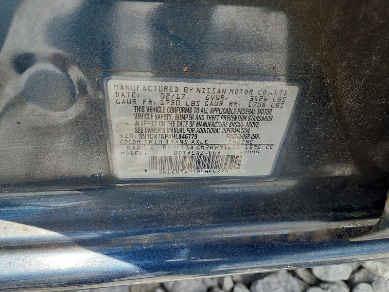Продаж на аукціоні авто 2017 Nissan Versa, vin: 3N1CN7AP4HL846779, номер лоту: 61040666