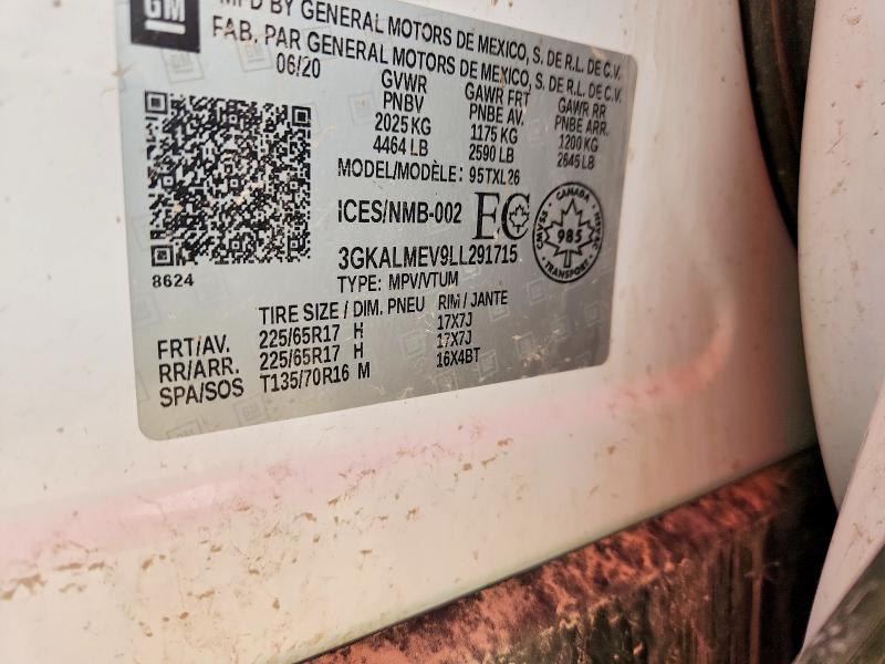 58127146 :رقم المزاد ، 3GKALMEV9LL291715 vin ، 2020 Gmc Terrain مزاد بيع