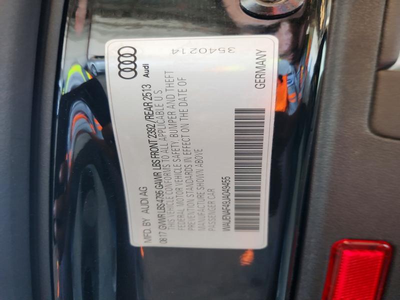 59403186 :رقم المزاد ، WAUENAF49JA049455 vin ، 2018 Audi A4 مزاد بيع