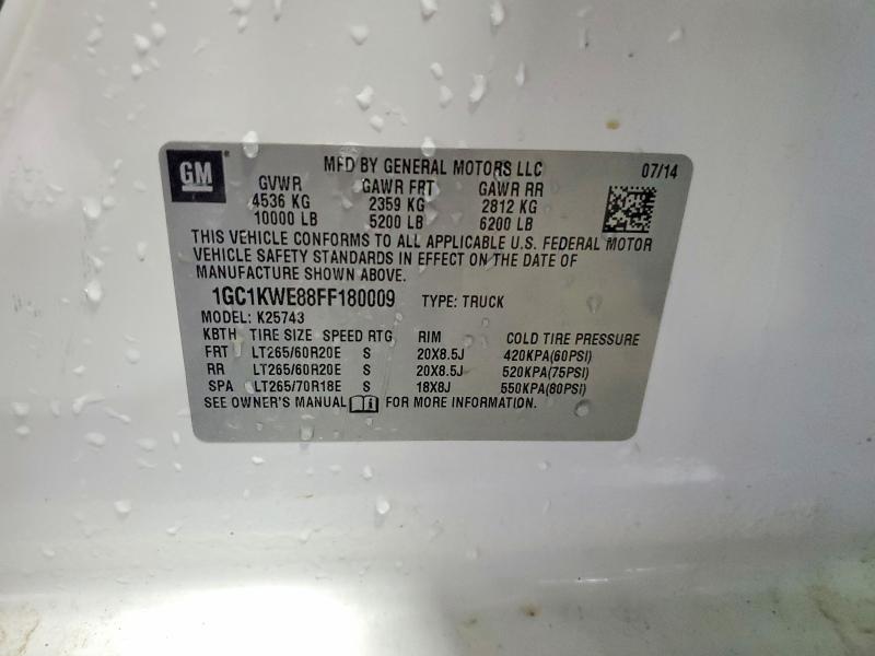 Aukcja sprzedaży 2015 Chevrolet Silverado, vin: 1GC1KWE88FF180009, numer aukcji: 62944146