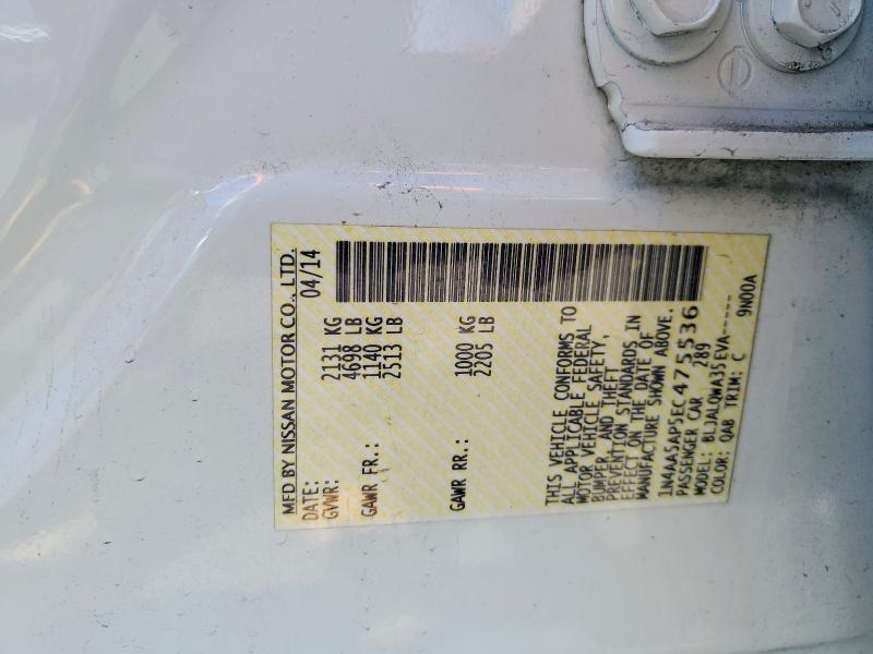 Продаж на аукціоні авто 2014 Nissan Maxima, vin: 1N4AA5AP5EC475536, номер лоту: 61638906