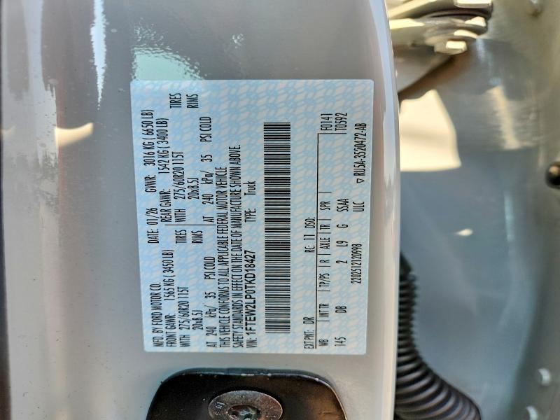 Продаж на аукціоні авто 2026 Ford F150, vin: 1FTEW2LP0TKD18427, номер лоту: 60021576