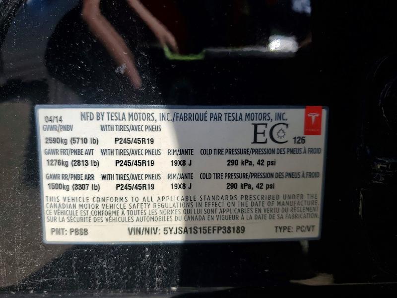 Продажа на аукционе авто 2014 Tesla Model S, vin: 5YJSA1S15EFP38189, номер лота: 59612956