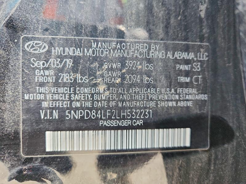 59588046 :رقم المزاد ، 5NPD84LF2LH532231 vin ، 2020 Hyundai Elantra مزاد بيع