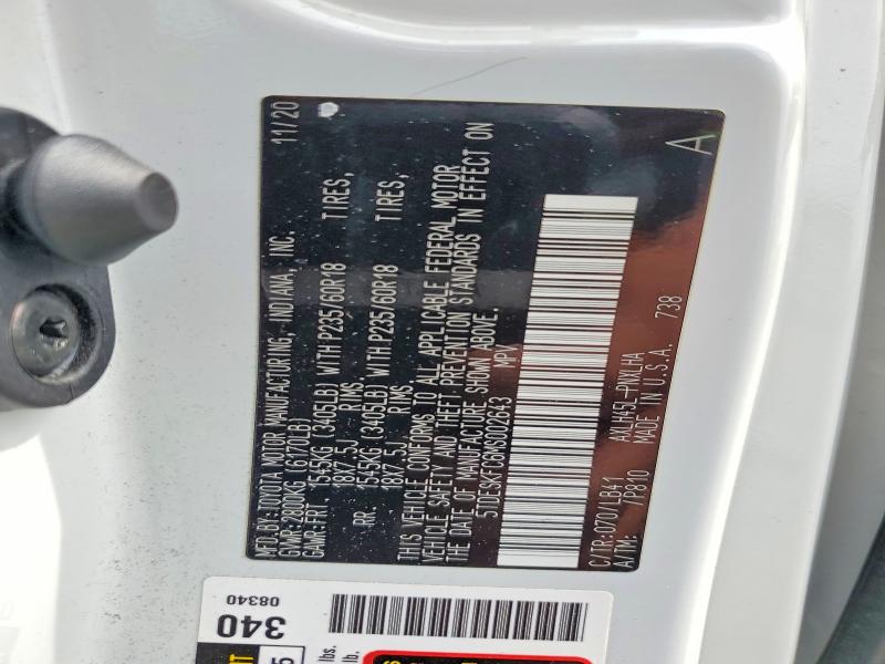 Aukcja sprzedaży 2021 Toyota Sienna, vin: 5TDESKFC6MS002643, numer aukcji: 62059086