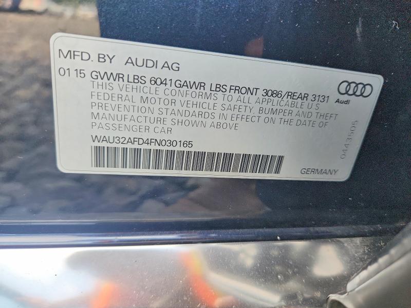 61866476 :رقم المزاد ، WAU32AFD4FN030165 vin ، 2015 Audi A8 مزاد بيع