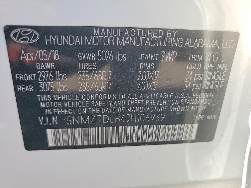 Продажа на аукционе авто 2018 Hyundai Santa Fe Sport, vin: 5NMZTDLB4JH106939, номер лота: 63240716