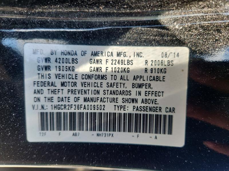 Продаж на аукціоні авто 2015 Honda Accord, vin: 1HGCR2F36FA009502, номер лоту: 61243666