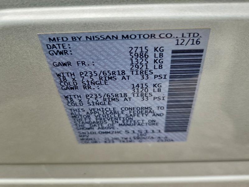 2017 Infiniti Qx60 მანქანა იყიდება აუქციონზე, vin: 5N1DL0MM2HC515111, აუქციონის ნომერი: 62775866