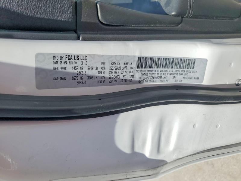 63035796 :رقم المزاد ، 1C4RJFAG5KC695208 vin ، 2019 Jeep Grand Cherokee مزاد بيع