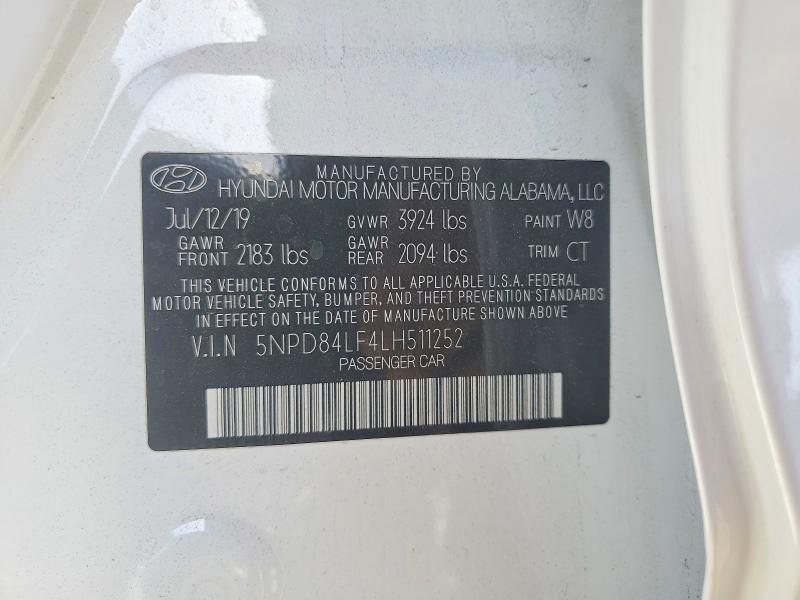 Продажа на аукционе авто 2020 Hyundai Elantra, vin: 5NPD84LF4LH511252, номер лота: 60461366