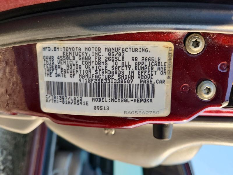 59871196 :رقم المزاد ، 4T1BF28B33U330507 vin ، 2003 Toyota Avalon مزاد بيع