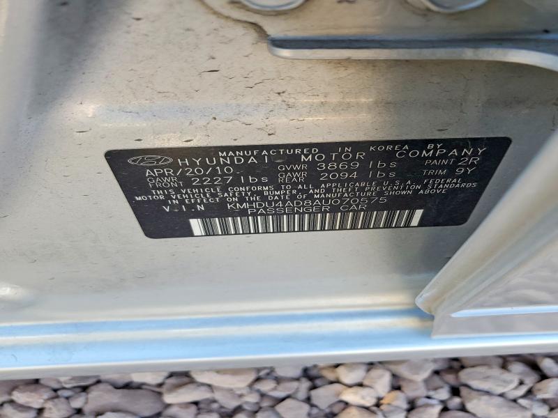 Aukcja sprzedaży 2010 Hyundai Elantra, vin: KMHDU4AD8AU070575, numer aukcji: 60060366