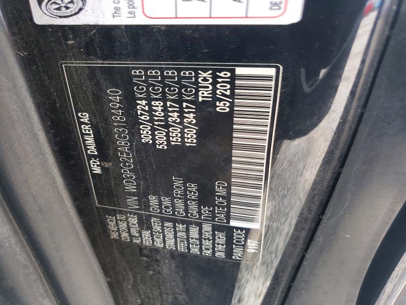2016 Mercedes-benz Metris მანქანა იყიდება აუქციონზე, vin: WD3PG2EA8G3184940, აუქციონის ნომერი: 62569216