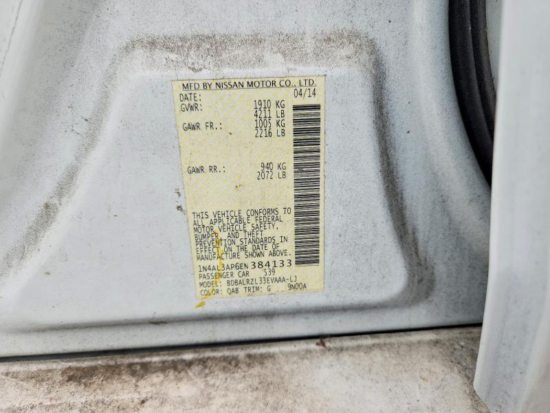 Aukcja sprzedaży 2014 Nissan Altima, vin: 1N4AL3AP6EN384133, numer aukcji: 60846386