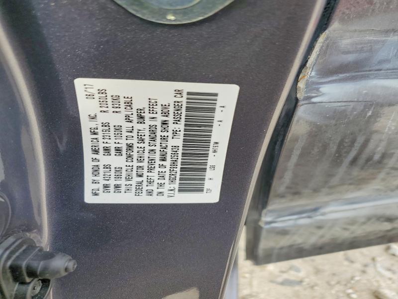 60463836 :رقم المزاد ، 1HGCR2F99HA256438 vin ، 2017 Honda Accord مزاد بيع