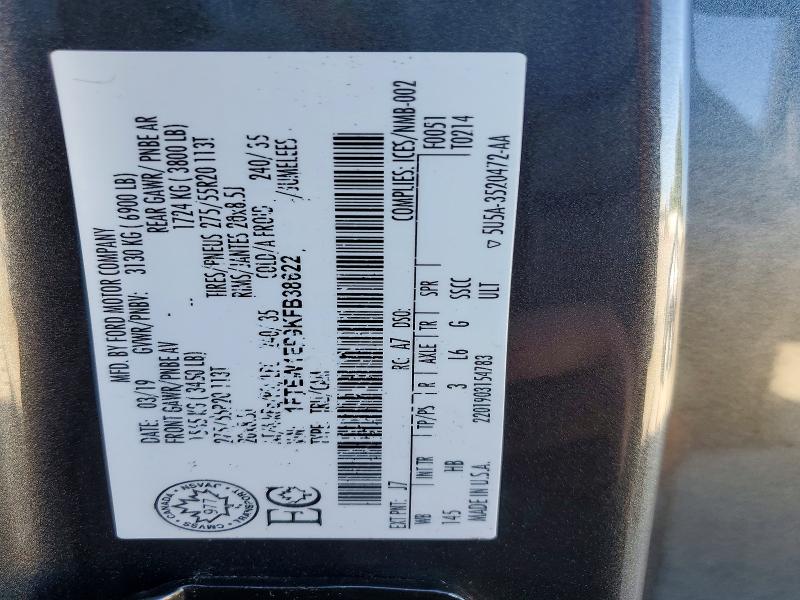 Продажа на аукционе авто 2019 Ford F150, vin: 1FTEW1EP9KFB38622, номер лота: 61123646