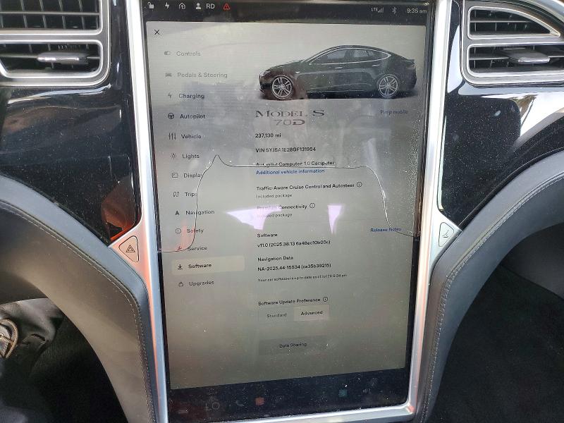 2016 Tesla Model S მანქანა იყიდება აუქციონზე, vin: 5YJSA1E28GF131954, აუქციონის ნომერი: 62545156