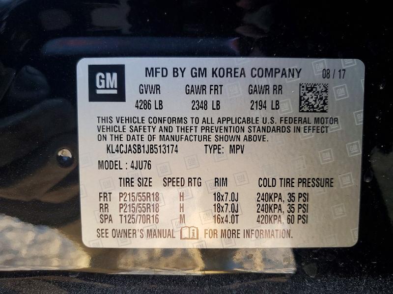 Продаж на аукціоні авто 2018 Buick Encore, vin: KL4CJASB1JB513174, номер лоту: 59695526