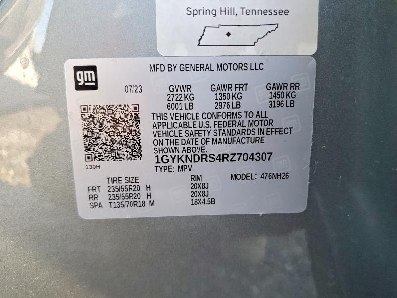 85626185 :رقم المزاد ، 1GYKNDRS4RZ704307 vin ، 2024 Cadillac Xt5 مزاد بيع