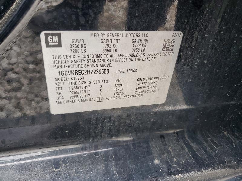 Продаж на аукціоні авто 2017 Chevrolet Silverado, vin: 1GCVKREC2HZ239550, номер лоту: 57541426