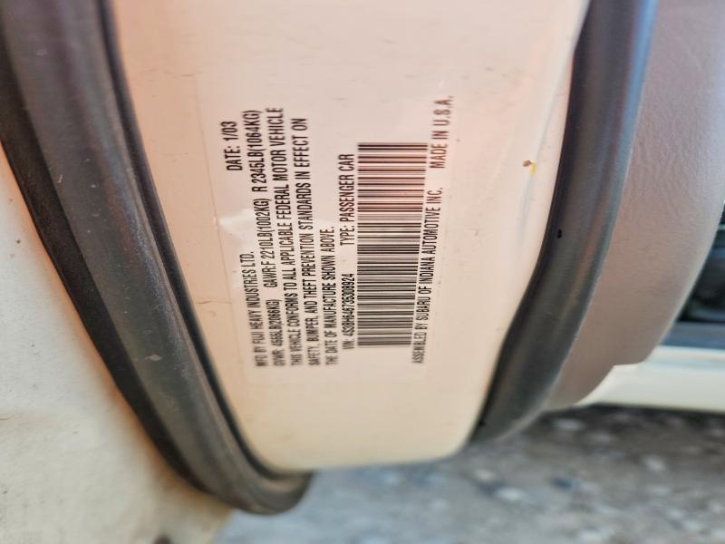 Продажа на аукционе авто 2003 Subaru Legacy, vin: 4S3BH646735308924, номер лота: 59348016