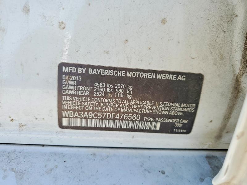 2013 Bmw 335 მანქანა იყიდება აუქციონზე, vin: WBA3A9C57DF476560, აუქციონის ნომერი: 61086666
