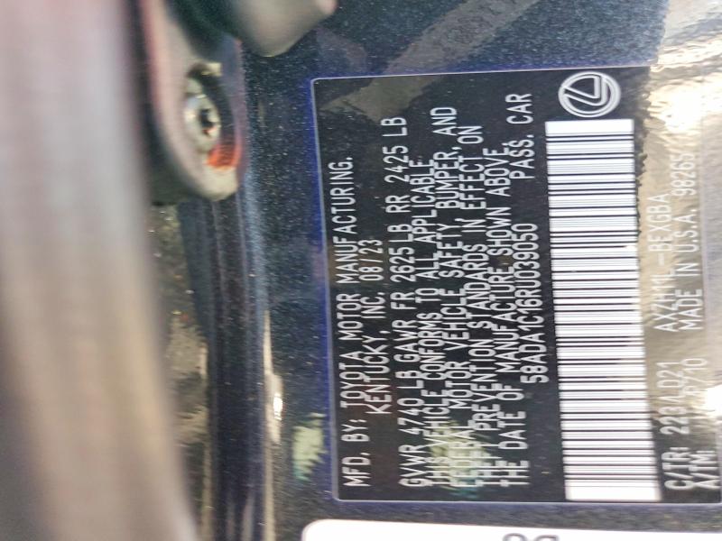 2024 Lexus Es 300h მანქანა იყიდება აუქციონზე, vin: 58ADA1C16RU039050, აუქციონის ნომერი: 61049706