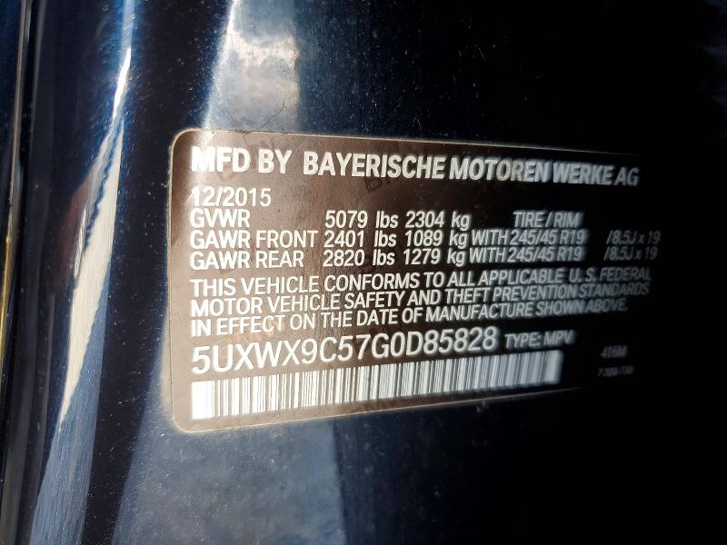2016 Bmw X3 მანქანა იყიდება აუქციონზე, vin: 5UXWX9C57G0D85828, აუქციონის ნომერი: 62088956