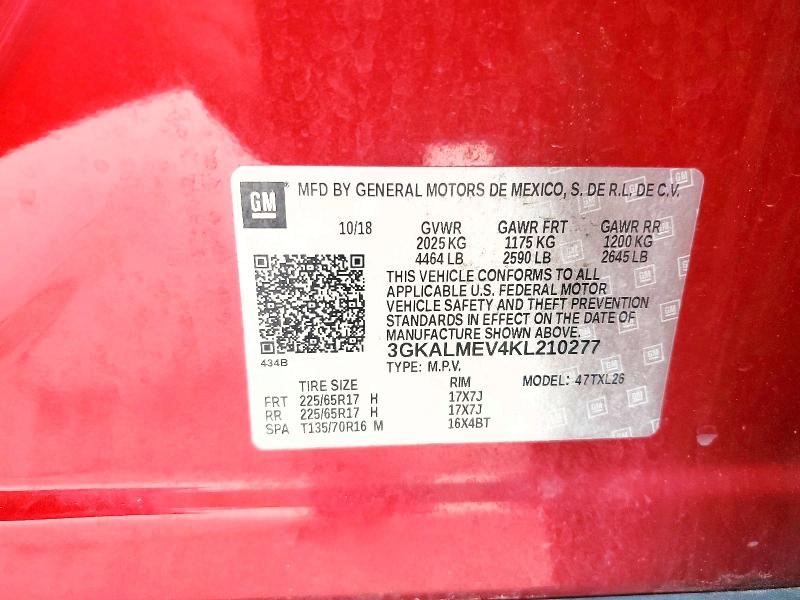 Продаж на аукціоні авто 2019 Gmc Terrain, vin: 3GKALMEV4KL210277, номер лоту: 60178636
