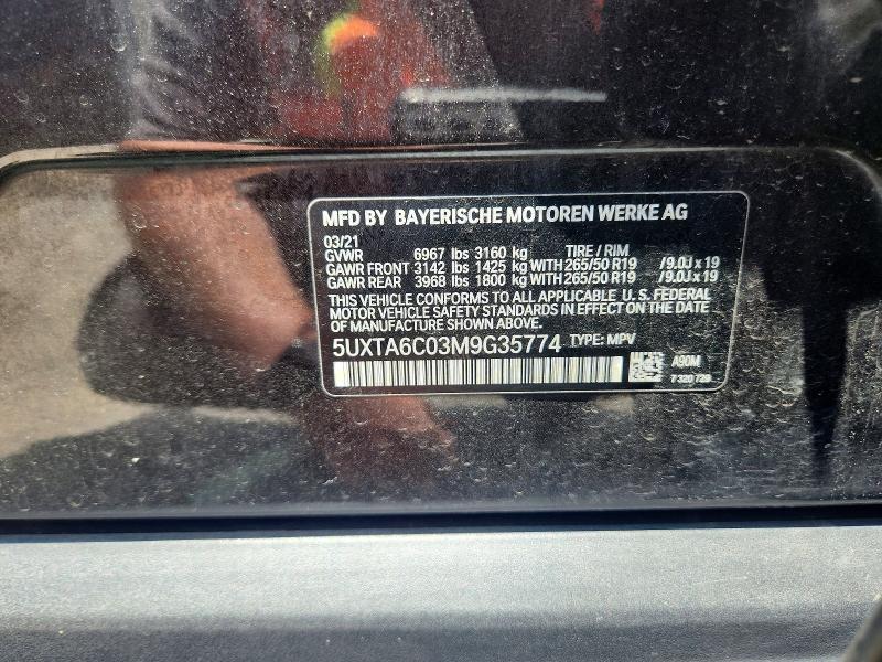 2021 Bmw X5 მანქანა იყიდება აუქციონზე, vin: 5UXTA6C03M9G35774, აუქციონის ნომერი: 60995216