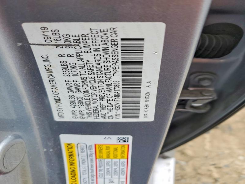 Продаж на аукціоні авто 2019 Honda Accord, vin: 1HGCV1F14KA173863, номер лоту: 59238206