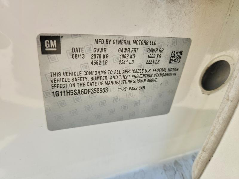 Auction sale of the 2013 Chevrolet Malibu, vin: 1G11H5SA6DF353953, lot number: 63031586