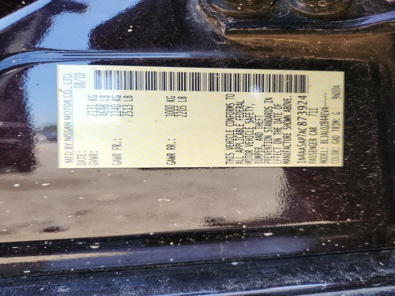Aukcja sprzedaży 2010 Nissan Maxima, vin: 1N4AA5AP7AC873924, numer aukcji: 61144876
