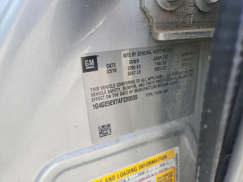 2010 Buick Lacrosse მანქანა იყიდება აუქციონზე, vin: 1G4GE5EV7AF239539, აუქციონის ნომერი: 61323096
