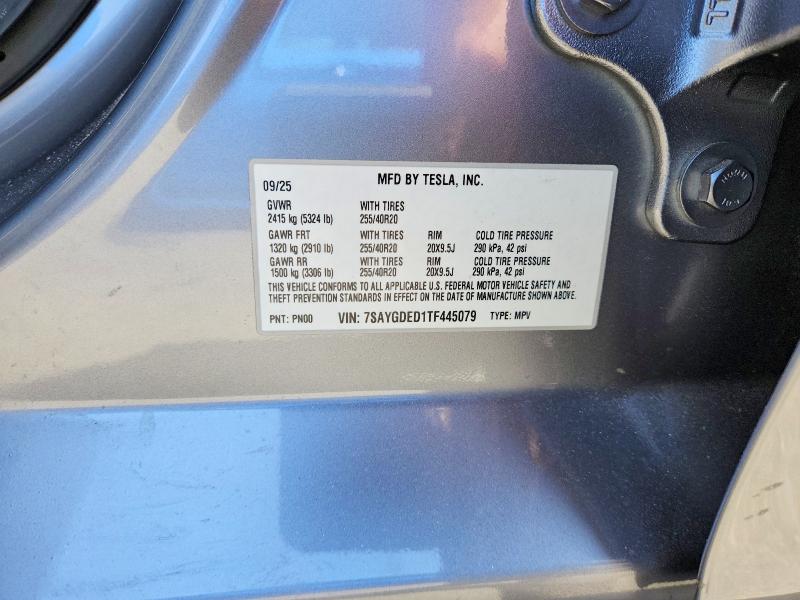 2026 Tesla Model Y მანქანა იყიდება აუქციონზე, vin: 7SAYGDED1TF445079, აუქციონის ნომერი: 62706336