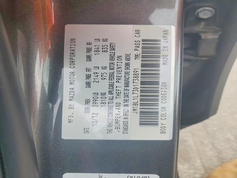 Aukcja sprzedaży 2013 Mazda 3, vin: JM1BL1L73D1738891, numer aukcji: 61758736