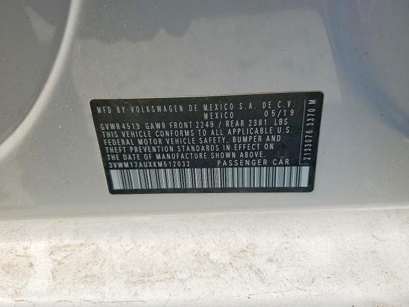 2019 Volkswagen Golf Alltrack მანქანა იყიდება აუქციონზე, vin: 3VWM17AUXKM512032, აუქციონის ნომერი: 61759886