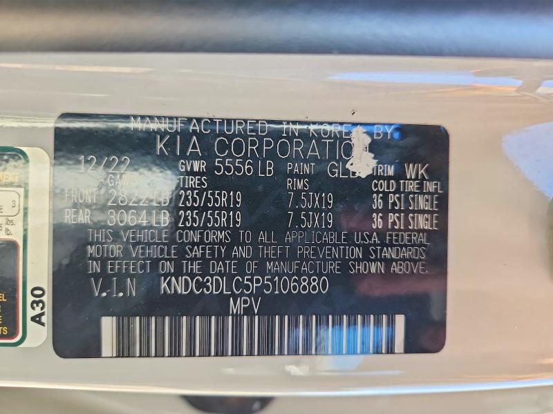 Aukcja sprzedaży 2023 Kia Ev6, vin: KNDC3DLC5P5106880, numer aukcji: 62206376