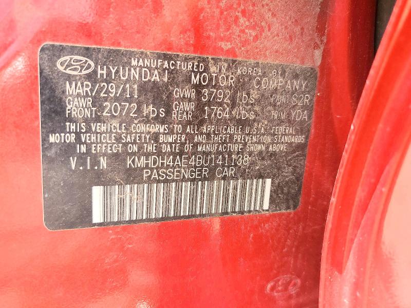 Продажа на аукционе авто 2011 Hyundai Elantra, vin: KMHDH4AE4BU141138, номер лота: 62307436