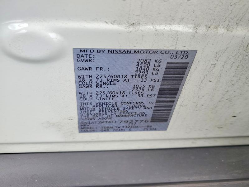 Aukcja sprzedaży 2020 Nissan Rogue, vin: 5N1AT2MT4LC792776, numer aukcji: 61023386