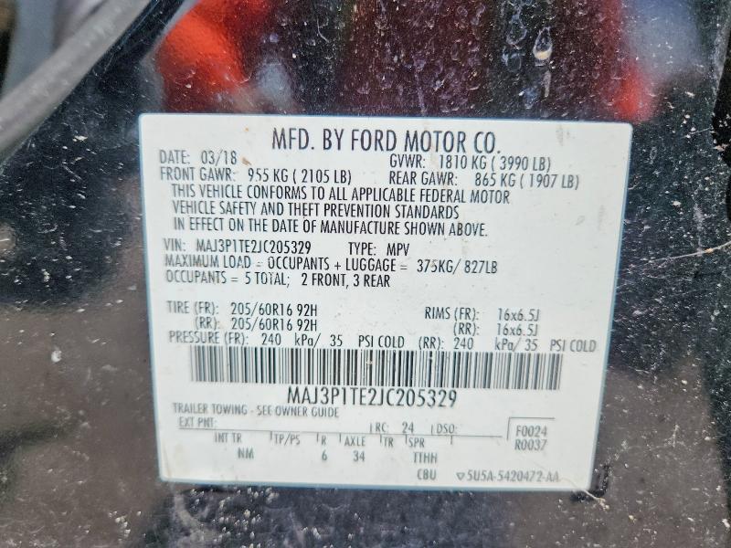 Продаж на аукціоні авто 2018 Ford Ecosport, vin: MAJ3P1TE2JC205329, номер лоту: 60719456