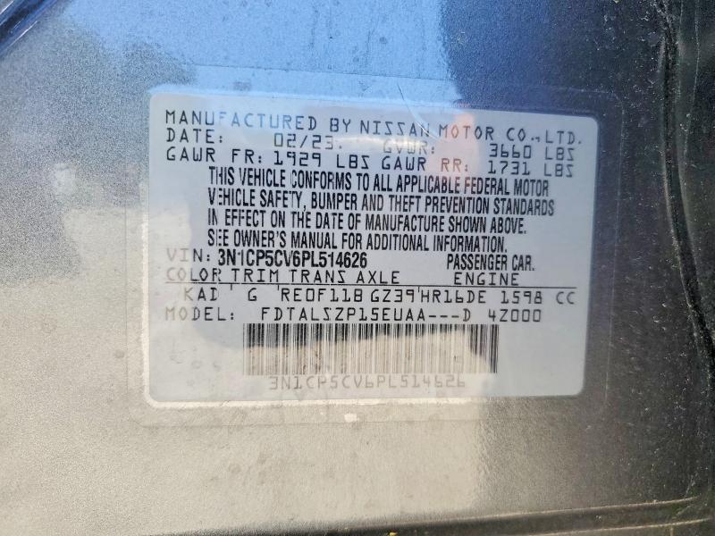 60676736 :رقم المزاد ، 3N1CP5CV6PL514626 vin ، 2023 Nissan Kicks مزاد بيع